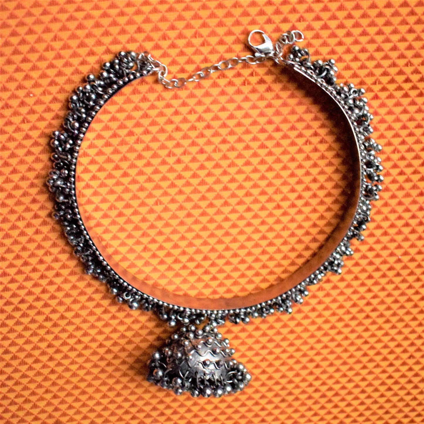 Ghungroo Jhumka German Silver Choker Necklace