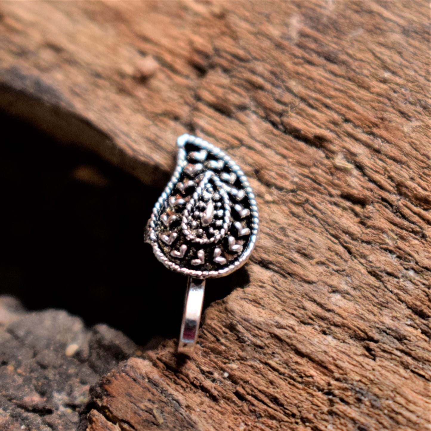 Silver Oxidized Aamr Nose Push Pin
