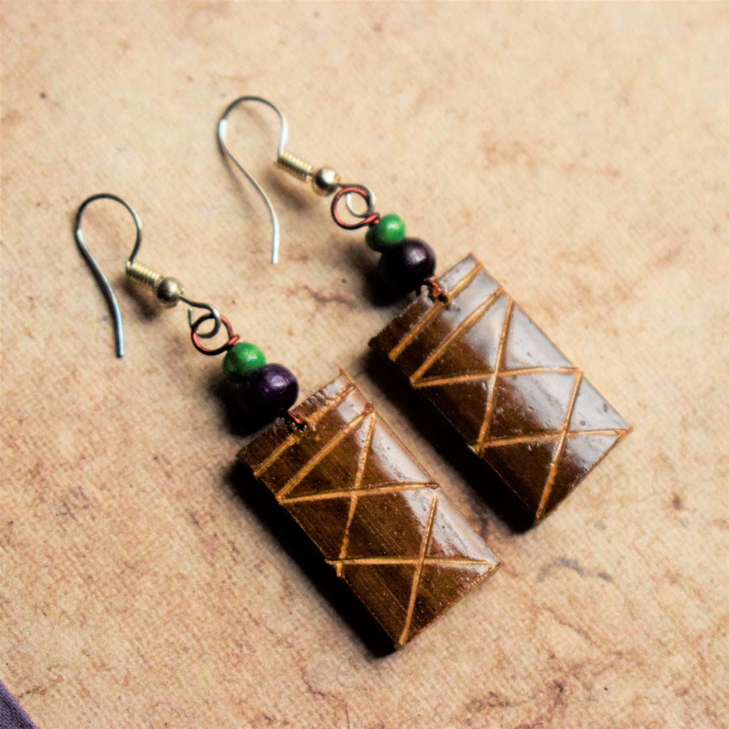 Geometric Bamboo Danglers