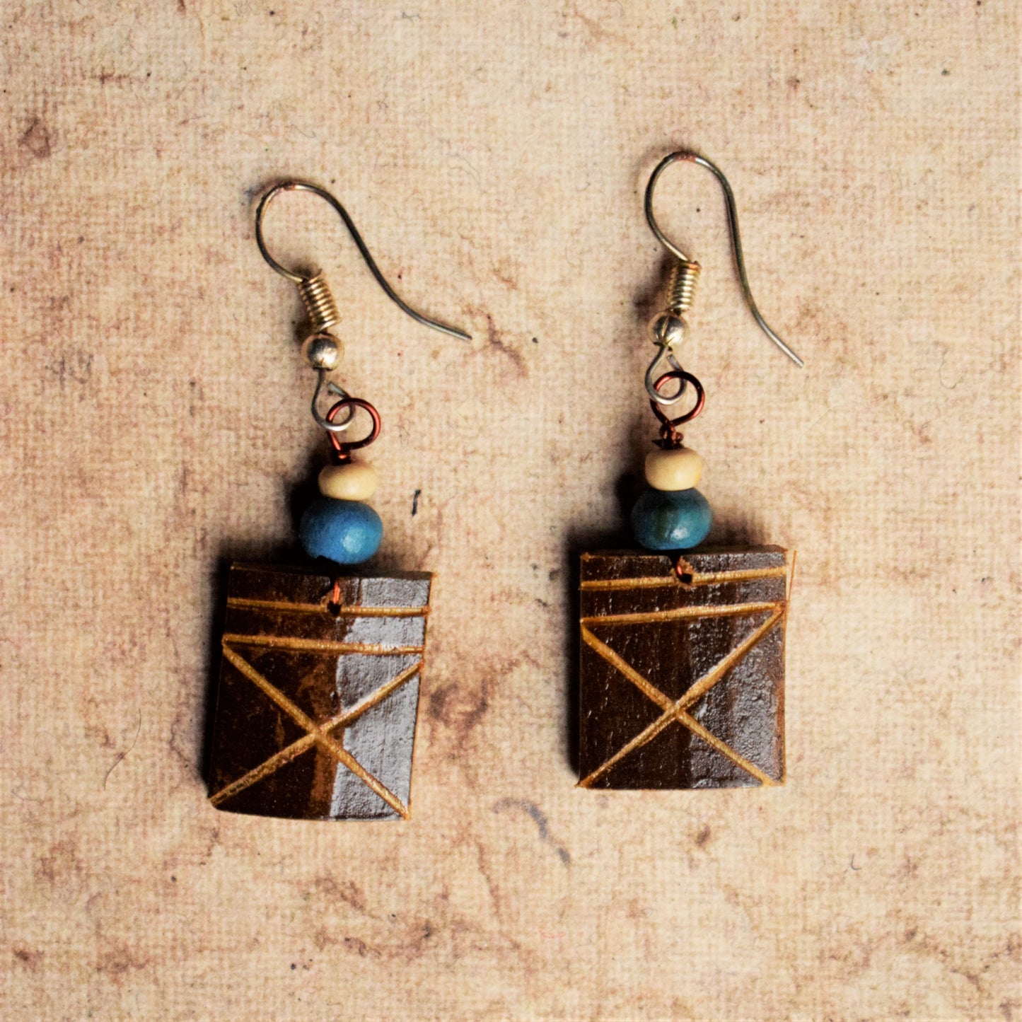 Geometric Bamboo Danglers