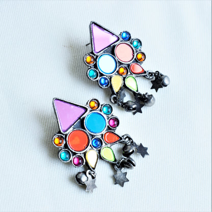 Vyom Afghani Star Pendant Necklace with Earrings