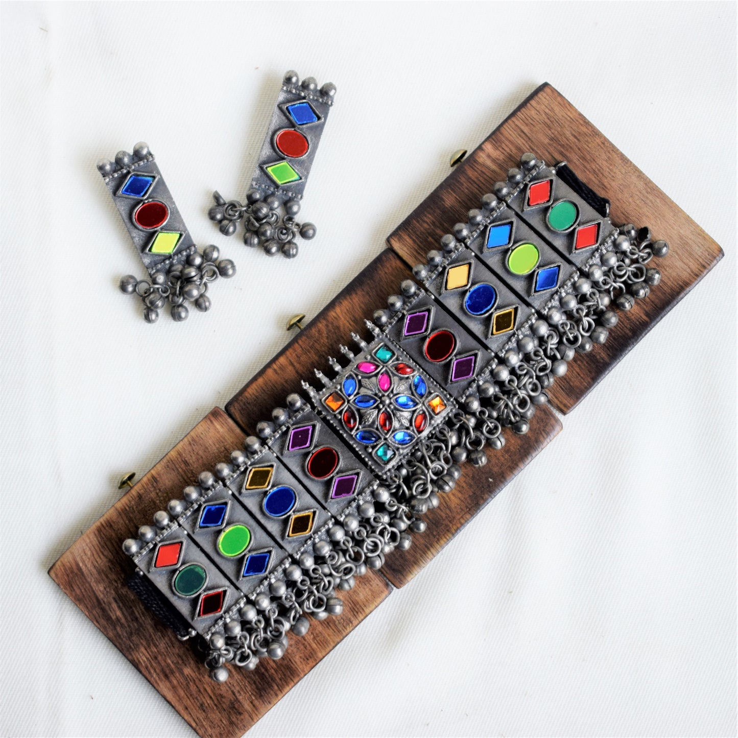 Banjaran Afghani Choker Necklace with Earrings