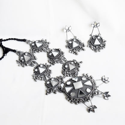 Vintage Mirror Work Rani Necklace Set