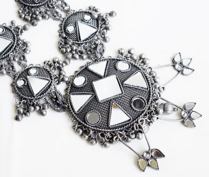 Vintage Mirror Work Rani Necklace Set