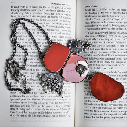 Bohomania Stone Silver Antique Pendant Necklace
