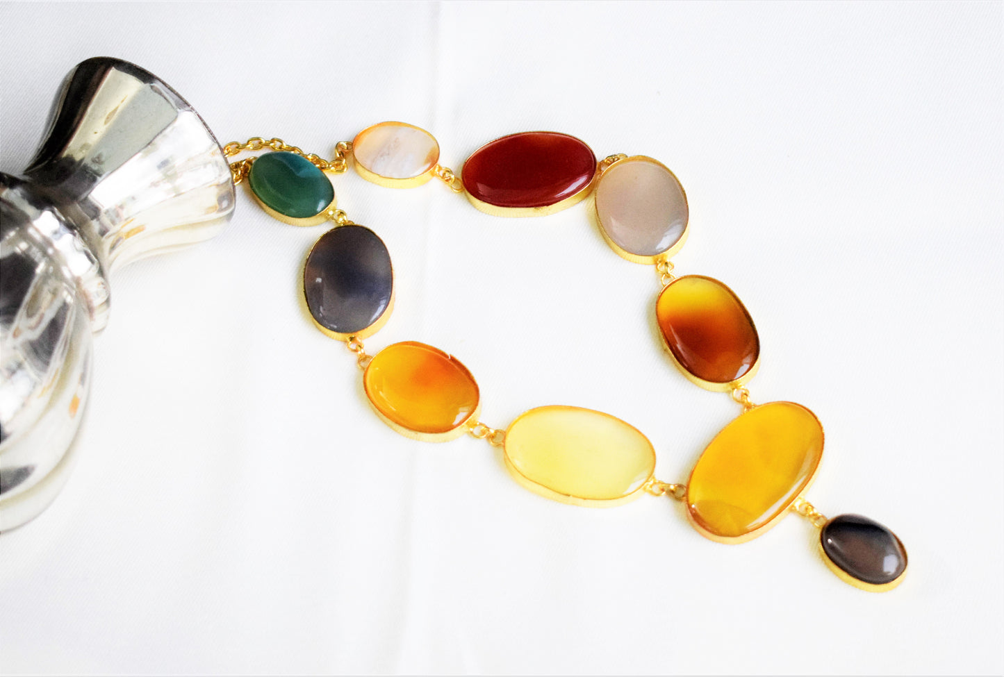 Semi Precious Stone Statement Necklace