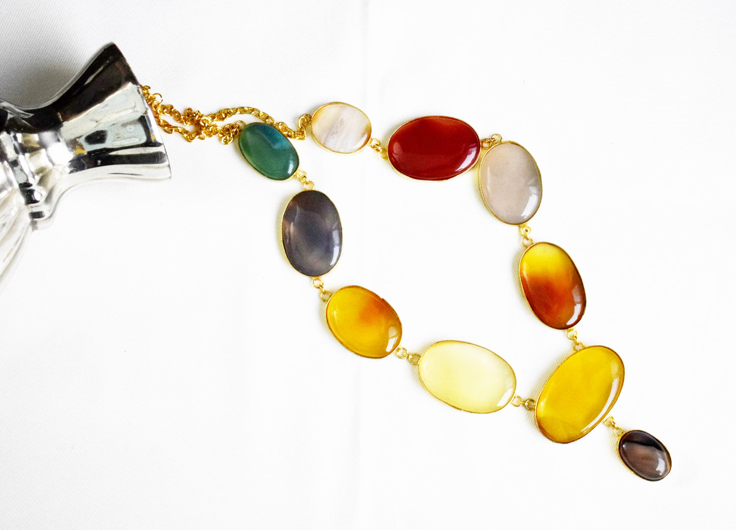 Semi Precious Stone Statement Necklace