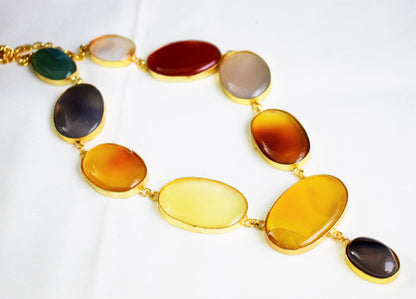 Semi Precious Stone Statement Necklace