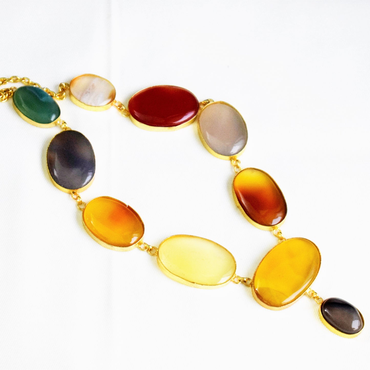 Semi Precious Stone Statement Necklace