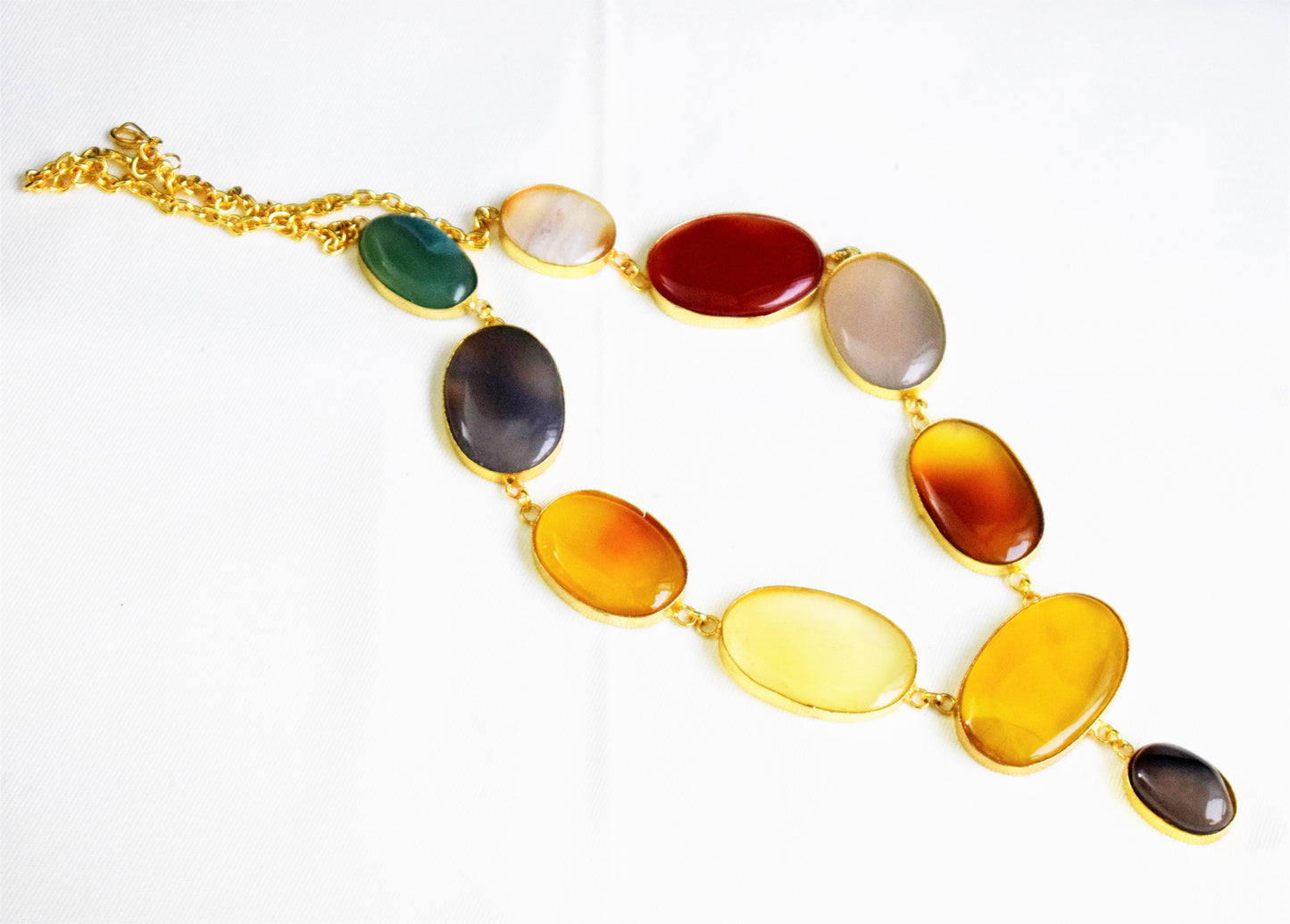 Semi Precious Stone Statement Necklace