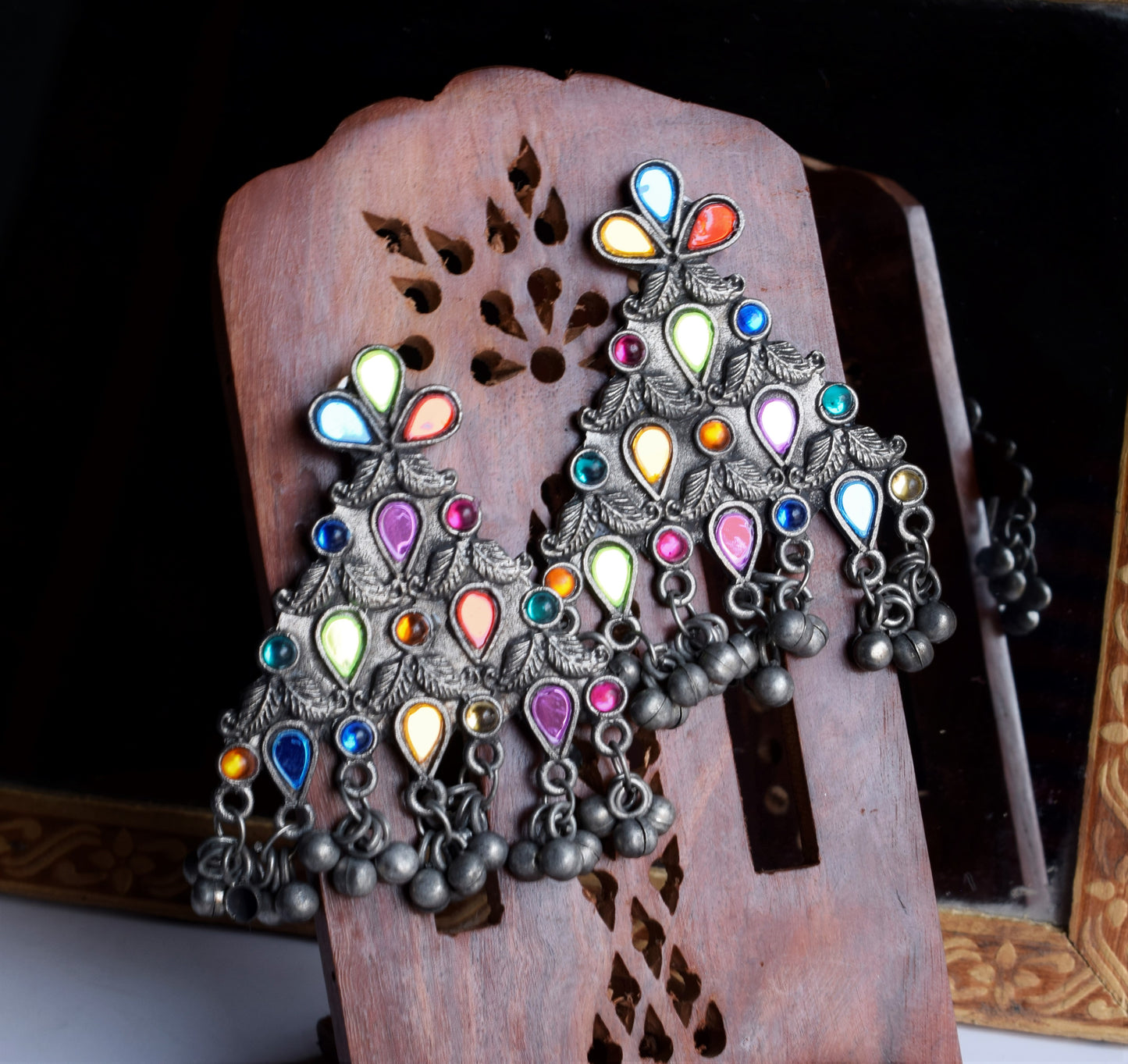 German Silver Mohdarpan Afghani Earrings