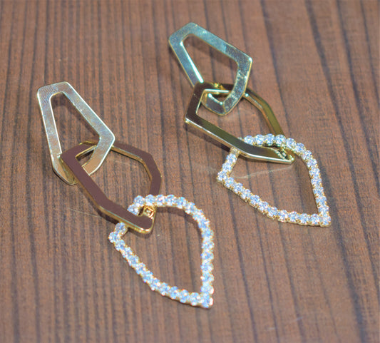 Asymmetrical Crystal Statement Earring - GlitterGleam