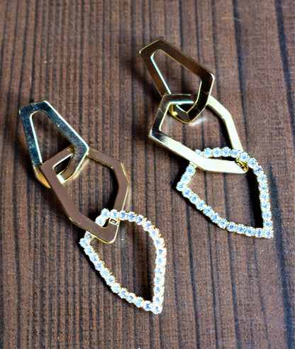 Asymmetrical Crystal Statement Earring - GlitterGleam