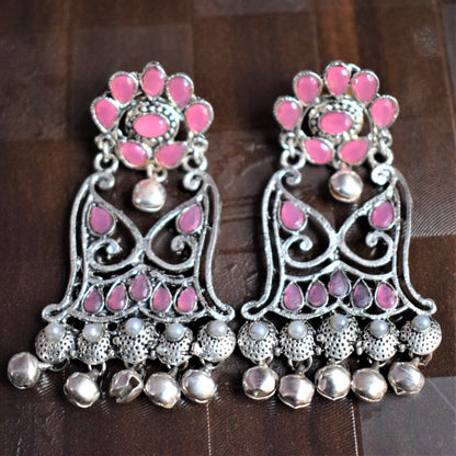 German Silver Afghani Ghungroo Earring - GlitterGleam