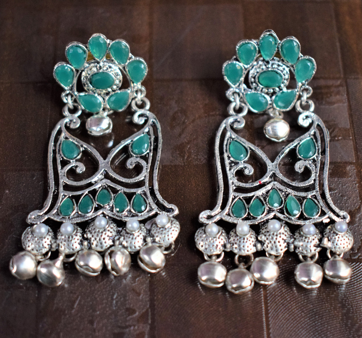 German Silver Afghani Ghungroo Earring - GlitterGleam