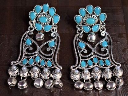 German Silver Afghani Ghungroo Earring - GlitterGleam