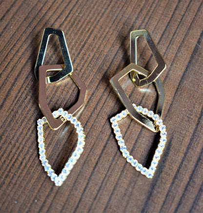 Asymmetrical Crystal Statement Earring - GlitterGleam
