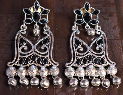 German Silver Afghani Ghungroo Earring - GlitterGleam