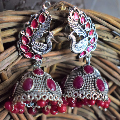 German Silver Afghani Jhumka - GlitterGleam