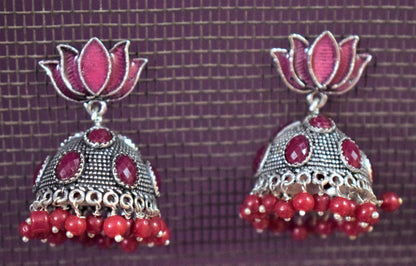 German Silver Afghani Jhumka - GlitterGleam