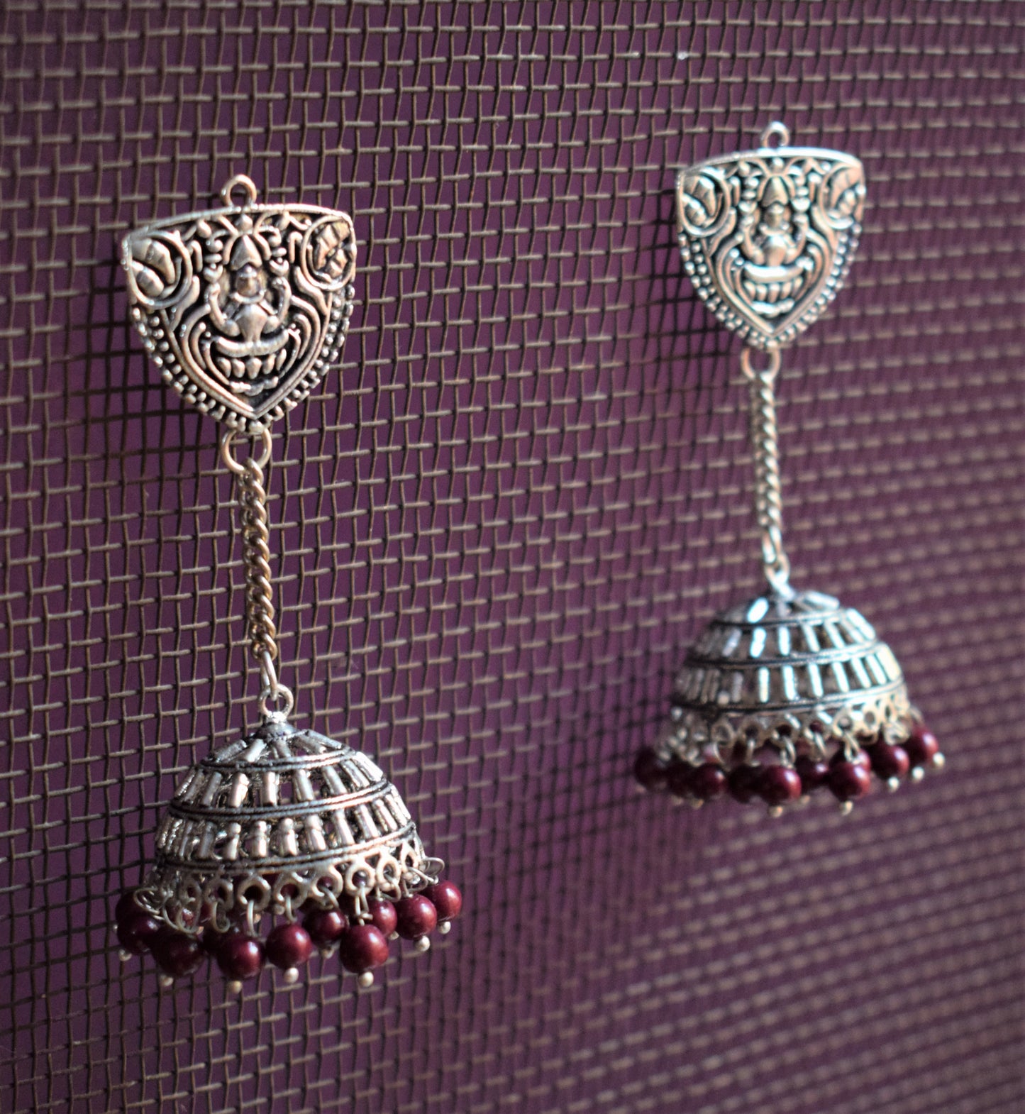 Goddess Lakshmi Hanging Jhumki (Kashmiri Latkan) - GlitterGleam