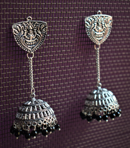 Goddess Lakshmi Hanging Jhumki (Kashmiri Latkan) - GlitterGleam