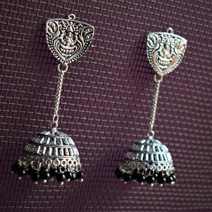 Goddess Lakshmi Hanging Jhumki (Kashmiri Latkan) - GlitterGleam