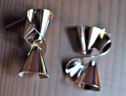 Silver Twisted Hourglass Earrings - GlitterGleam