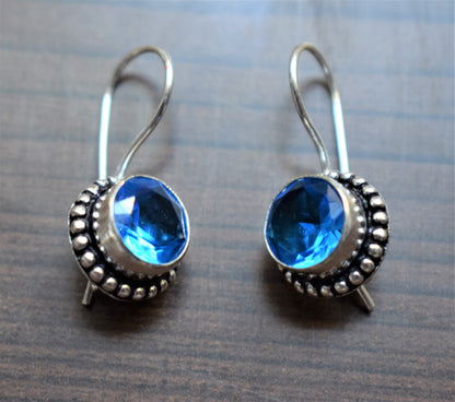Round Dotted Hanging Earrings - GlitterGleam