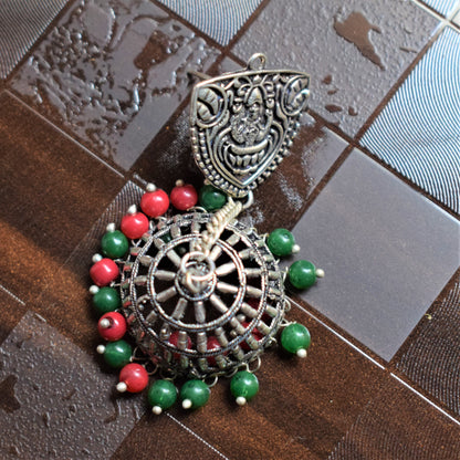 Goddess Lakshmi Hanging Jhumki (Kashmiri Latkan) - GlitterGleam