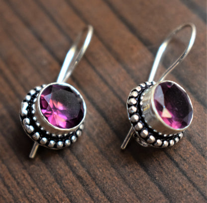Round Dotted Hanging Earrings - GlitterGleam