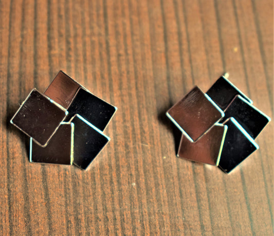 Stacked Square Studs - GlitterGleam