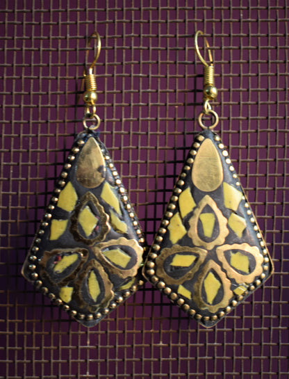 Geometric Tibetan Danglers - GlitterGleam