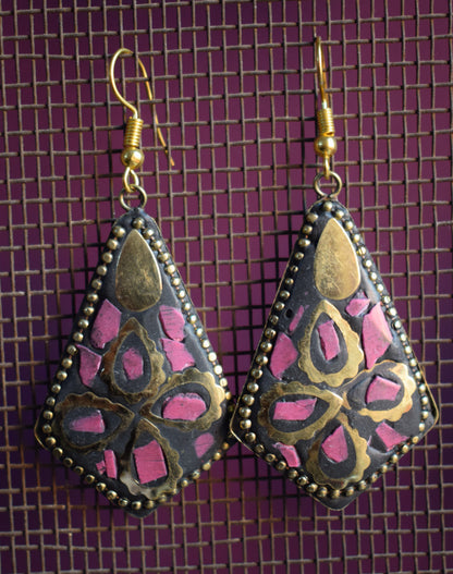 Geometric Tibetan Danglers - GlitterGleam
