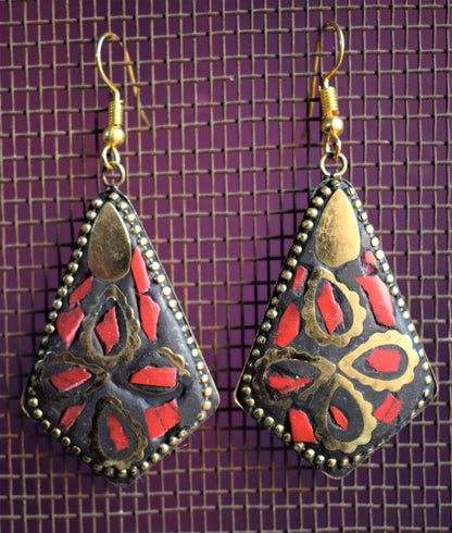 Geometric Tibetan Danglers - GlitterGleam