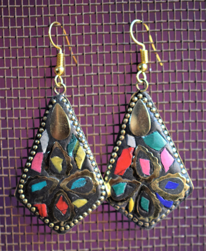 Geometric Tibetan Danglers - GlitterGleam
