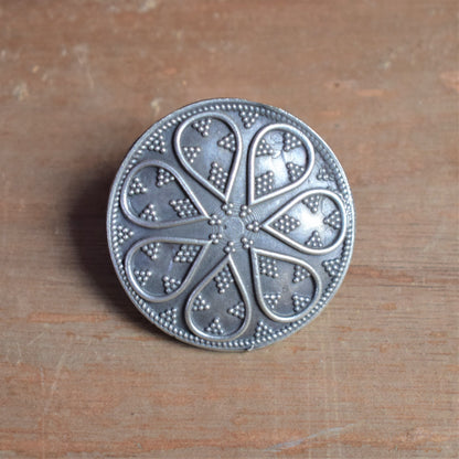 Large German Silver Flower Stud Earring - GlitterGleam