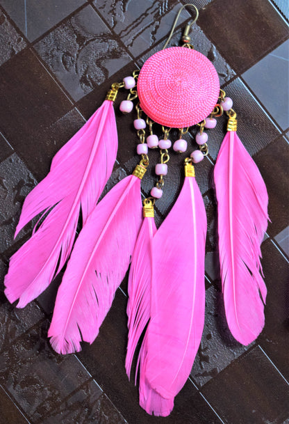Feather & Pearl Danglers - GlitterGleam