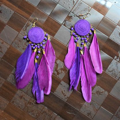 Feather & Pearl Danglers - GlitterGleam