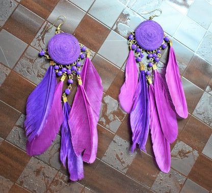 Feather & Pearl Danglers - GlitterGleam