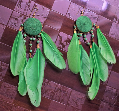Feather & Pearl Danglers - GlitterGleam