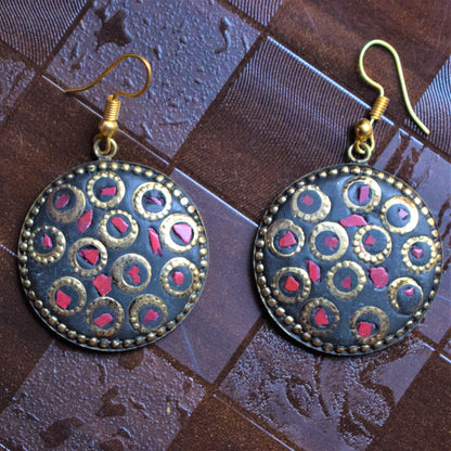 Circular Tibetan Danglers - GlitterGleam