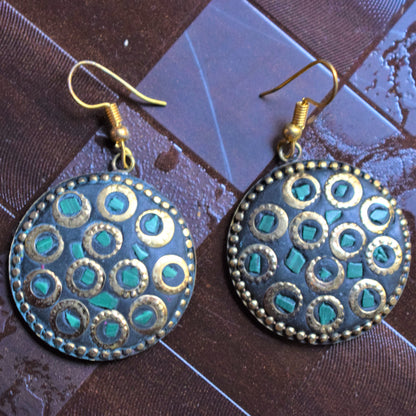 Circular Tibetan Danglers - GlitterGleam