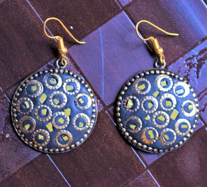 Circular Tibetan Danglers - GlitterGleam
