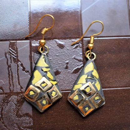 Geometric Tibetan Danglers - GlitterGleam
