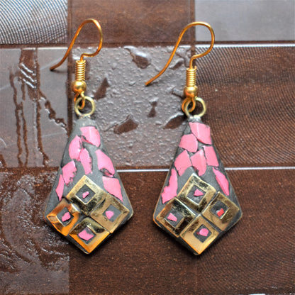 Geometric Tibetan Danglers - GlitterGleam