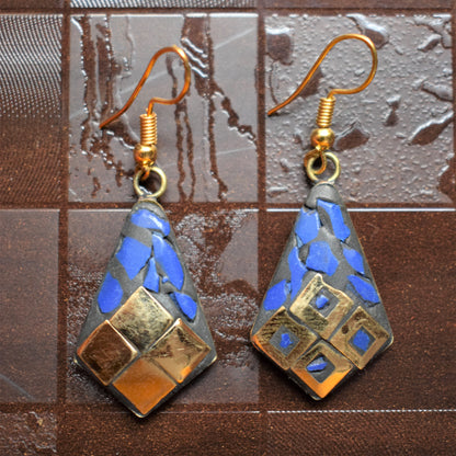 Geometric Tibetan Danglers - GlitterGleam