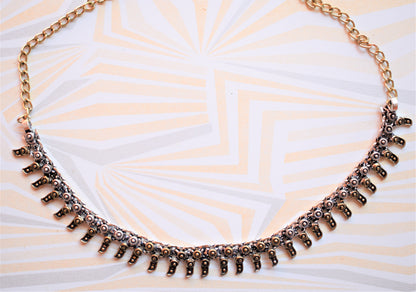 German Silver Dual Tone Choker Necklace - GlitterGleam