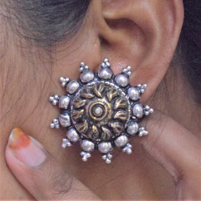 Sun Chakra Stud Earring and Finger Ring