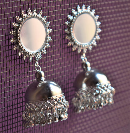 Chakra Mirror Jhumki - GlitterGleam
